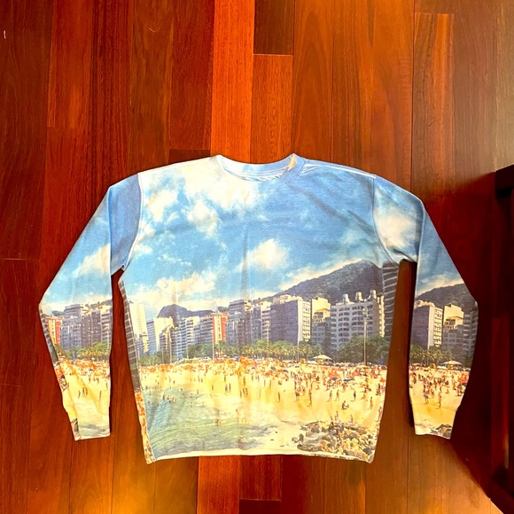 Freeze Tops - Quirky Beach Print Sweater